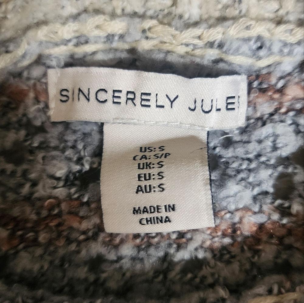 Sincerely Jules Multicolor Patchwork Knit Sweater - image 4